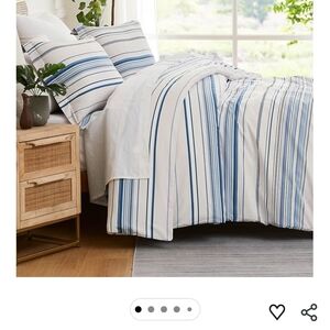 Lake Coastal Minimalist Blue Grey California King Duvet Cover